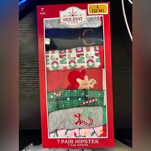 Holiday Time Christmas hipster underwear Set size Large NEW 7 pair